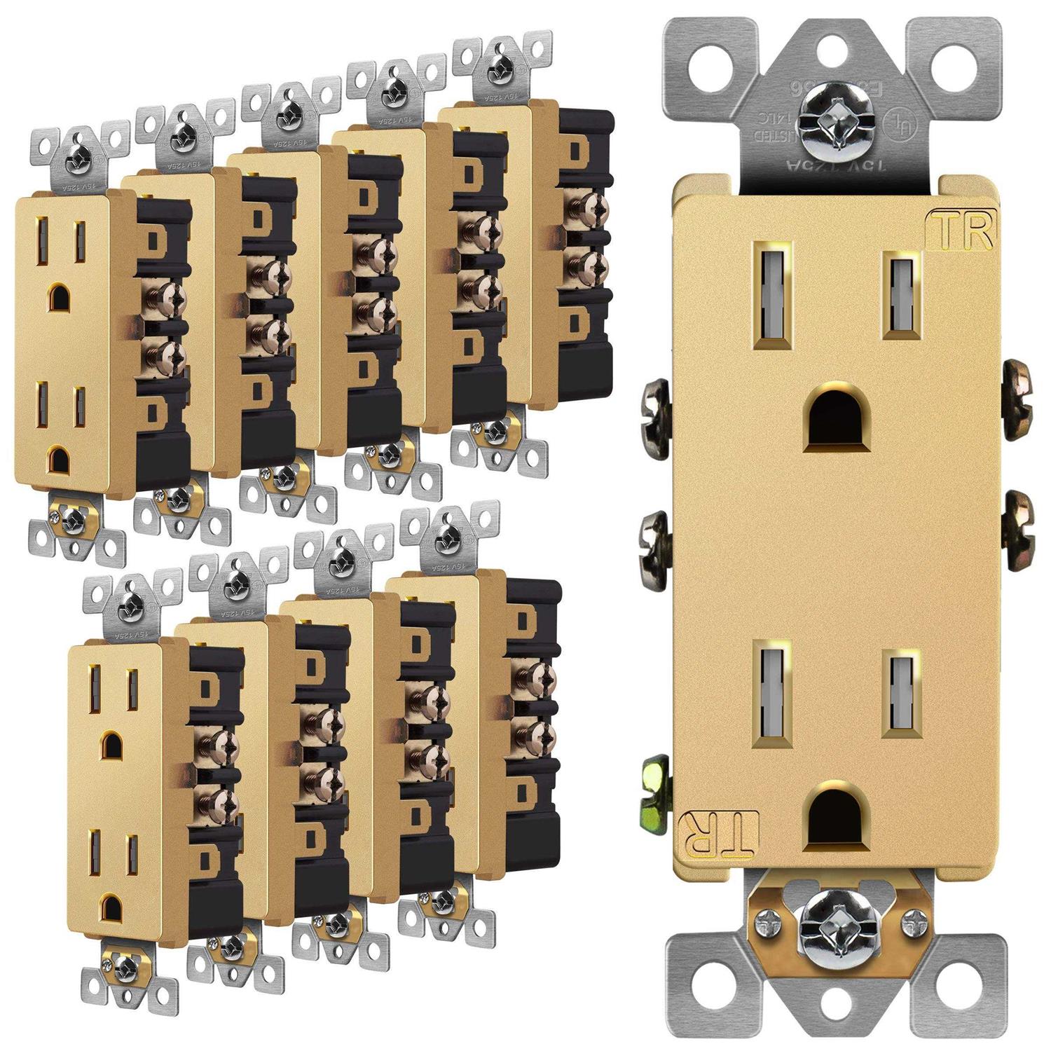 Enerlites Elite Series Decorator Receptacle Child Safe Tamper-Resistant Outlet - Inhomebuy