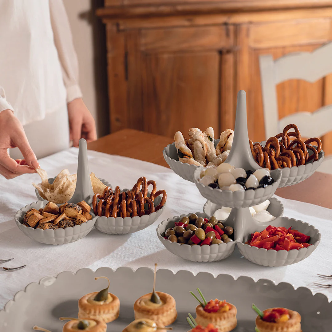 Set of 2 hors d’oeuvres dishes Tiffany Milk white - Inhomebuy