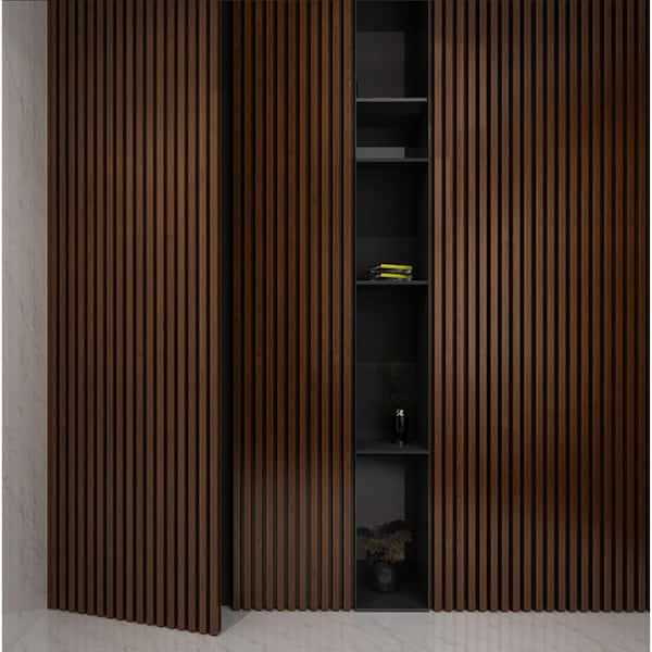 Ejoy 106 in. x 6 in x 0.5 in. Solid Wood Wall 7 Grid Cladding Siding Board - Inhomebuy