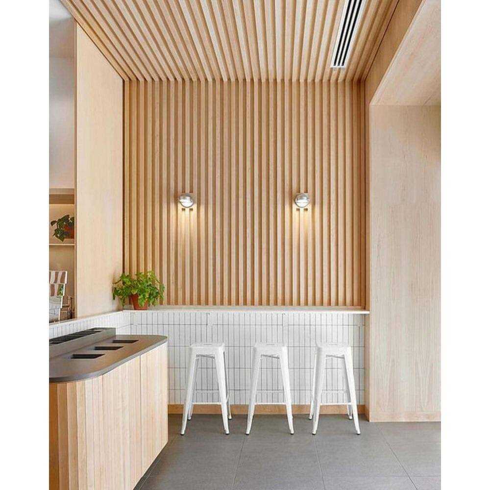 Ejoy 106 in. x 6 in x 0.5 in. Solid Wood Wall 7 Grid Cladding Siding Board - Inhomebuy