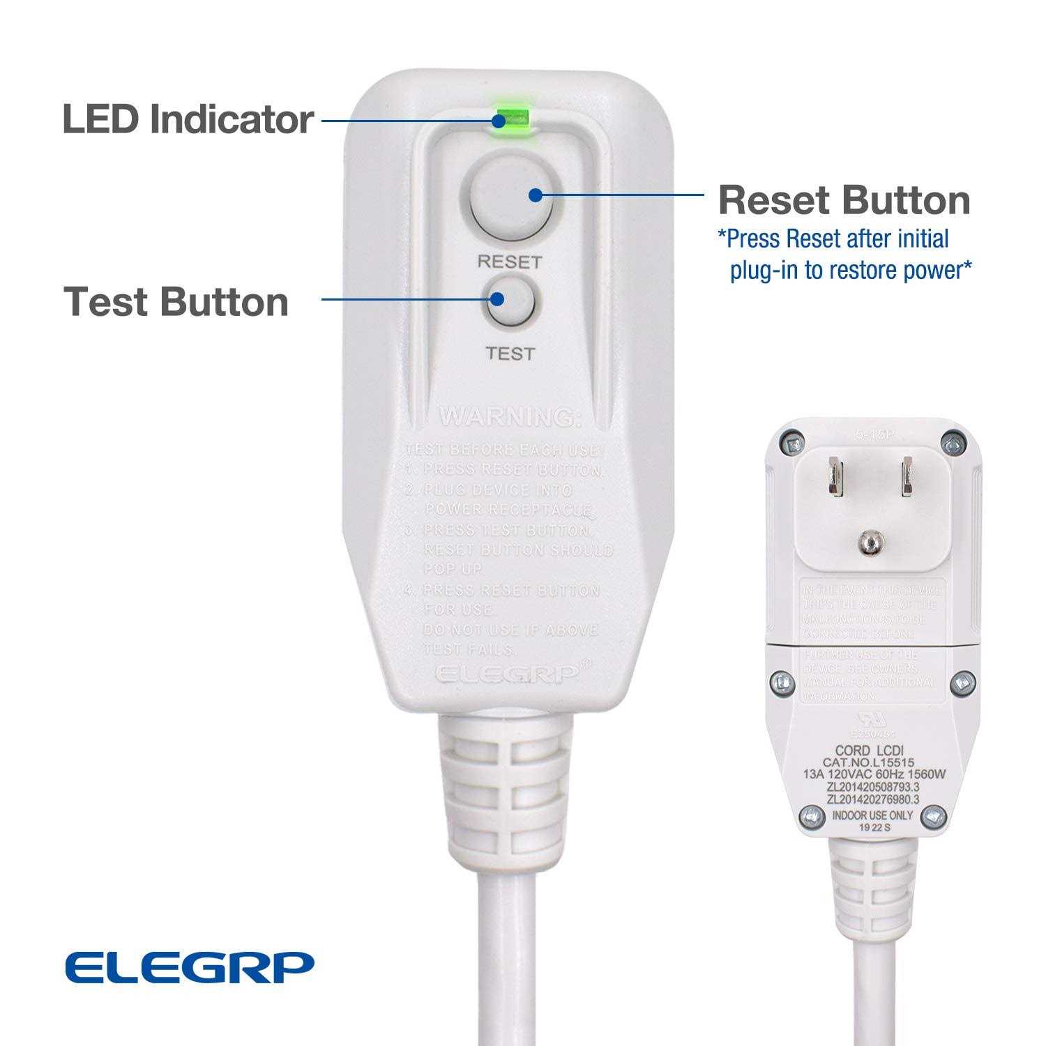 ELEGRP L15515 LCDI Power Cord Plug for A/C Air Conditioner - Inhomebuy