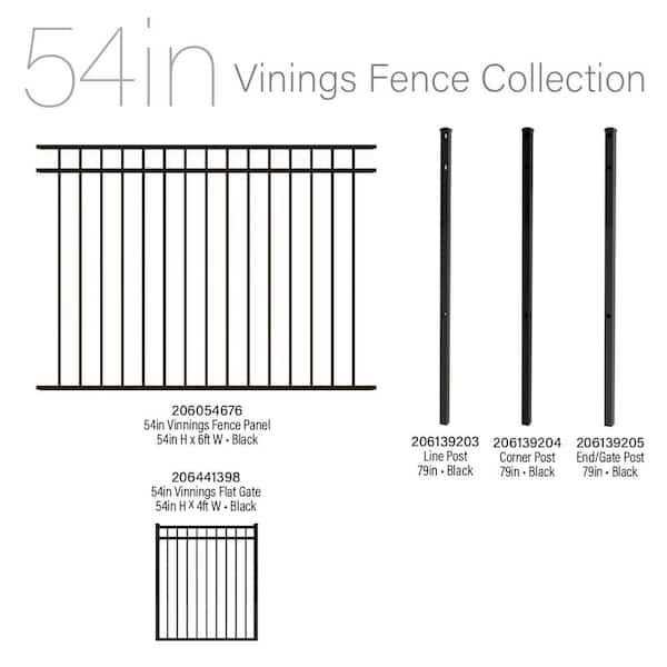 FORGERIGHT Vinings H x 6 ft. W Black Aluminum Pre-Assembled Fence Panel - Inhomebuy