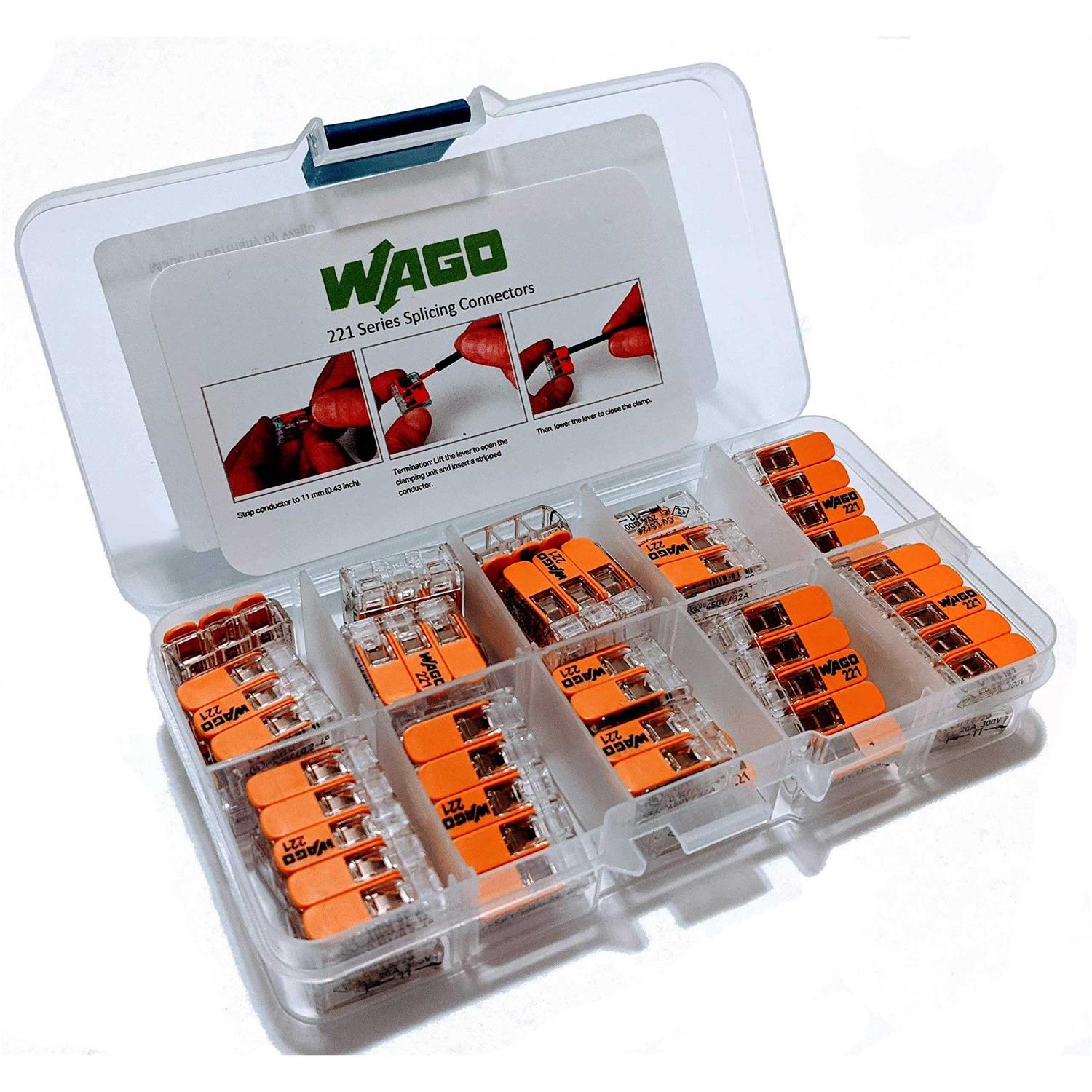 Wago 221 Series 3 Port Lever Wire Connector 3014062 - Inhomebuy