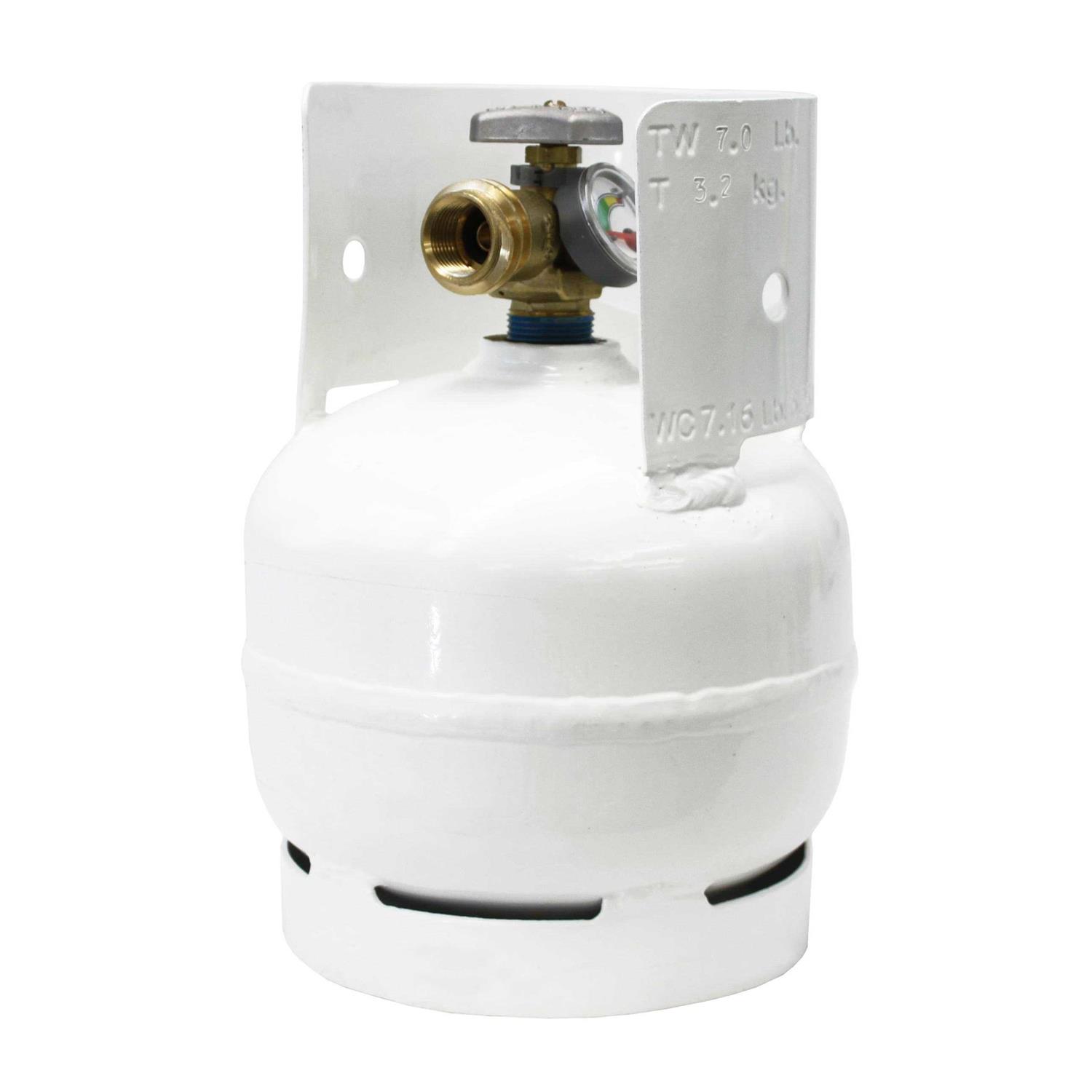 Flame King 33.5lb Steel Propane Tank Forklift Cylinder with Gauge - Inhomebuy