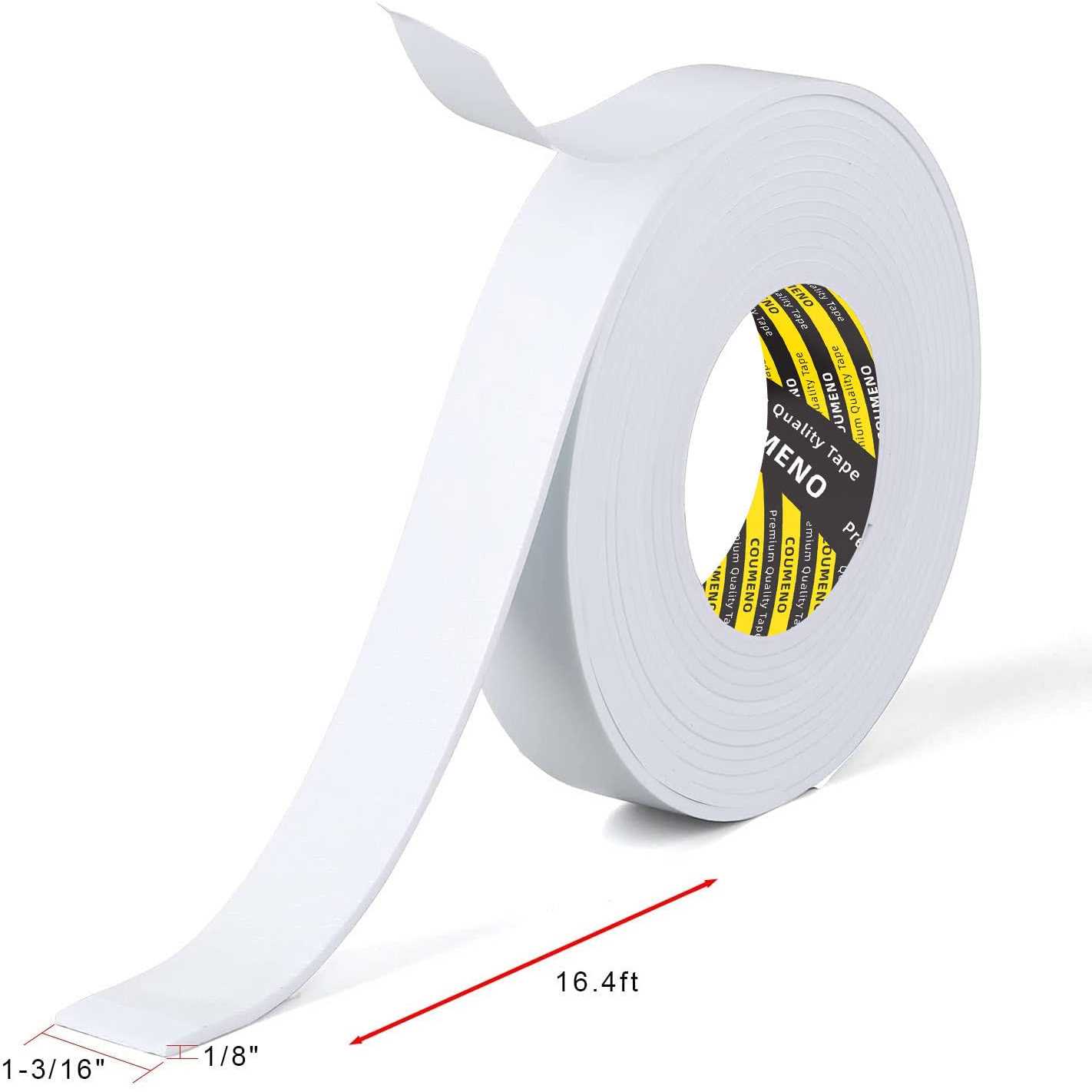 COUMENO EVA Single-Sided Adhesive White Foam Tape Single-Sided Sealing Strip Foam Pad Sponge Tape Window Weatherproof - Inhomebuy