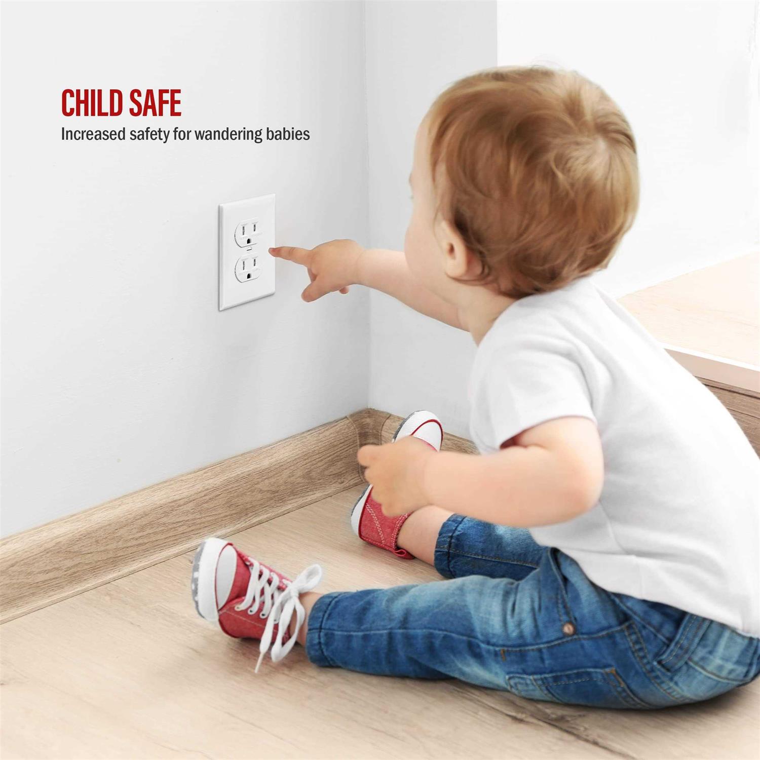 Enerlites Duplex Outlet Receptacle Cover Screwless Wall Plate - Inhomebuy
