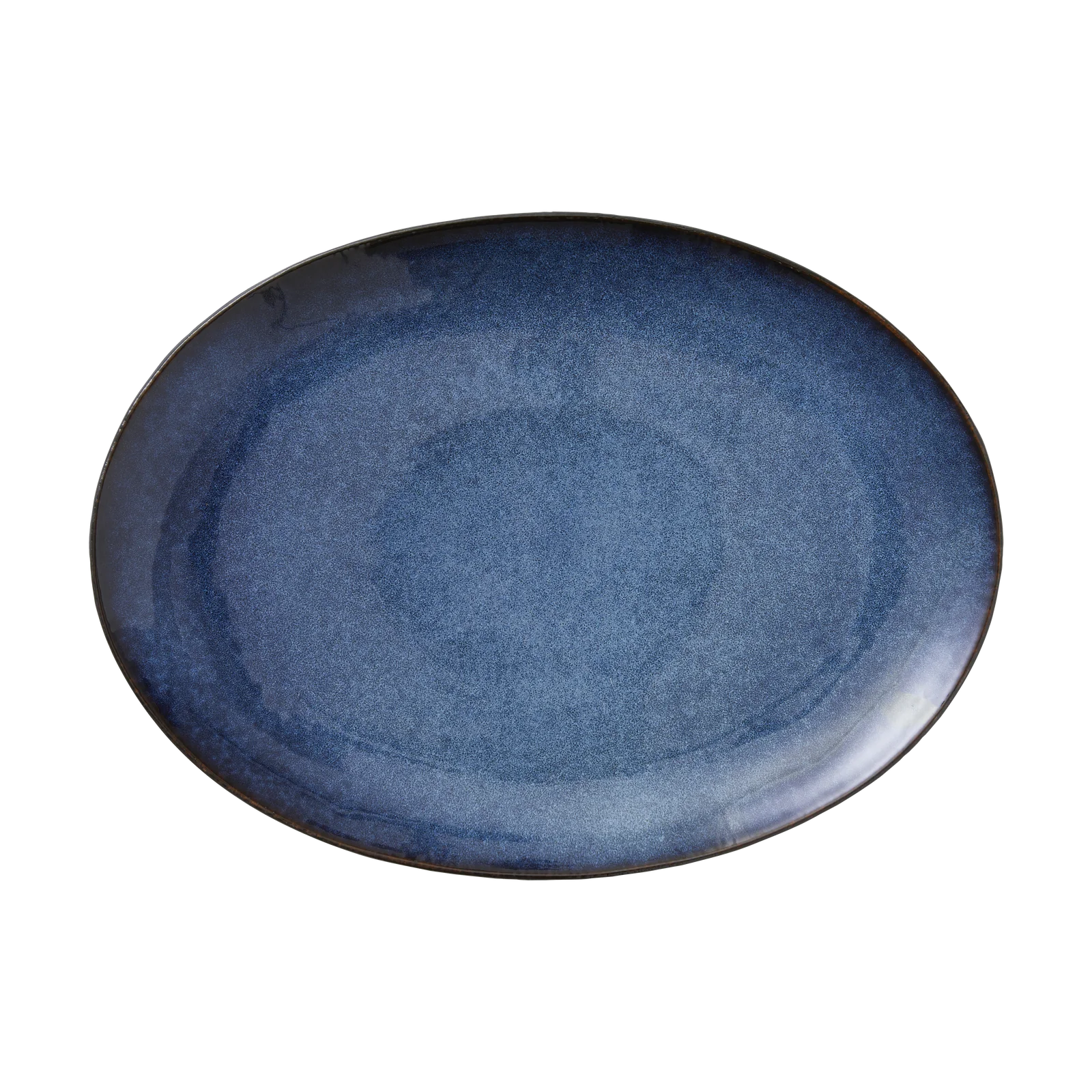 Dish Oval 45x34cm Black/ Dark Blue - Inhomebuy