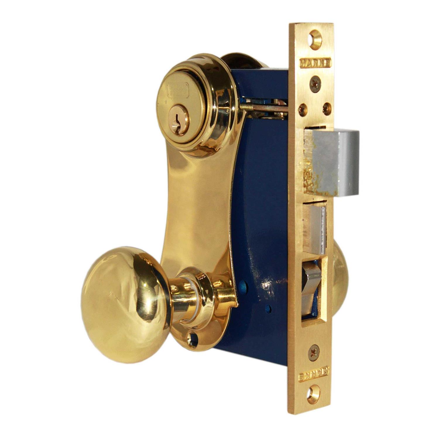Marks 21AC Double Cylinder Iron Gate Ornamental Knob Plate Mortise Lock Set with 2-1/2 Backset 21ac/3-wrh - Inhomebuy
