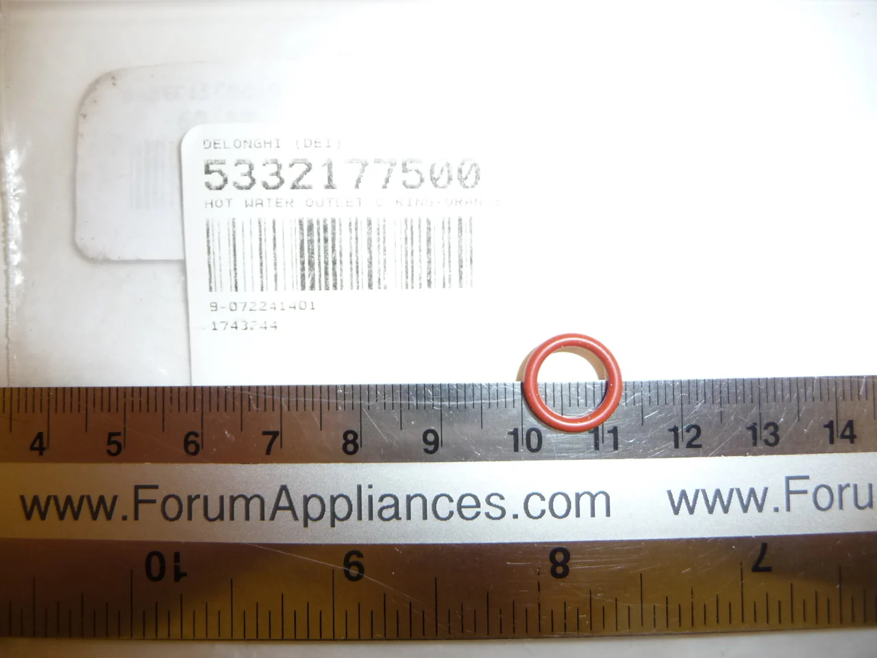 O-Ring (on coupling carafe - Hot Water Outlet - medium orange) for ESAM-4500, ESAM-5500, ESAM-5600, ESAM-6620, ESAM-6700, ECAM-26455 - Inhomebuy