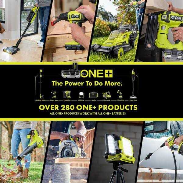 RYOBI ONE+ 18V Lithium-Ion 4.0 Ah Compact Battery and Charger Kit with FREE Brushless ONE+ HP - Inhomebuy