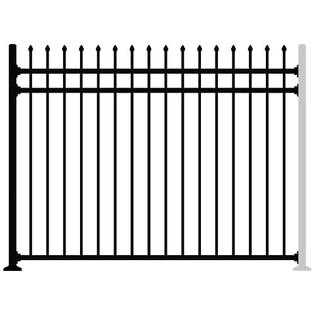 XCEL Black Steel Fence Panel Style Easy Installation Fence Kit Outdoor Fencing for Yard - Inhomebuy