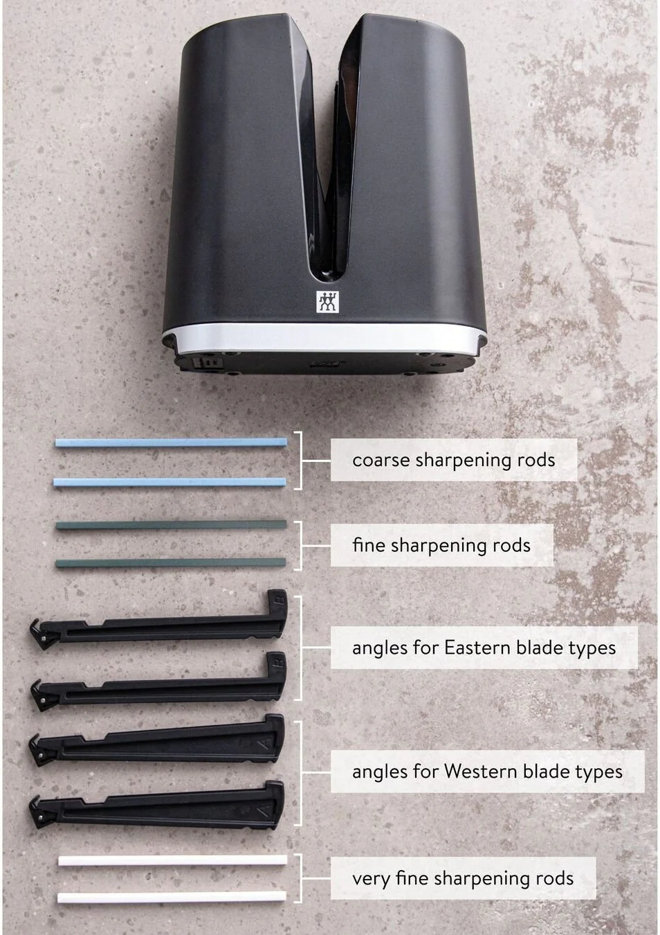 Zwilling V-EDGE knife sharpener: 8cm, black ABS | 32605-000 - Inhomebuy