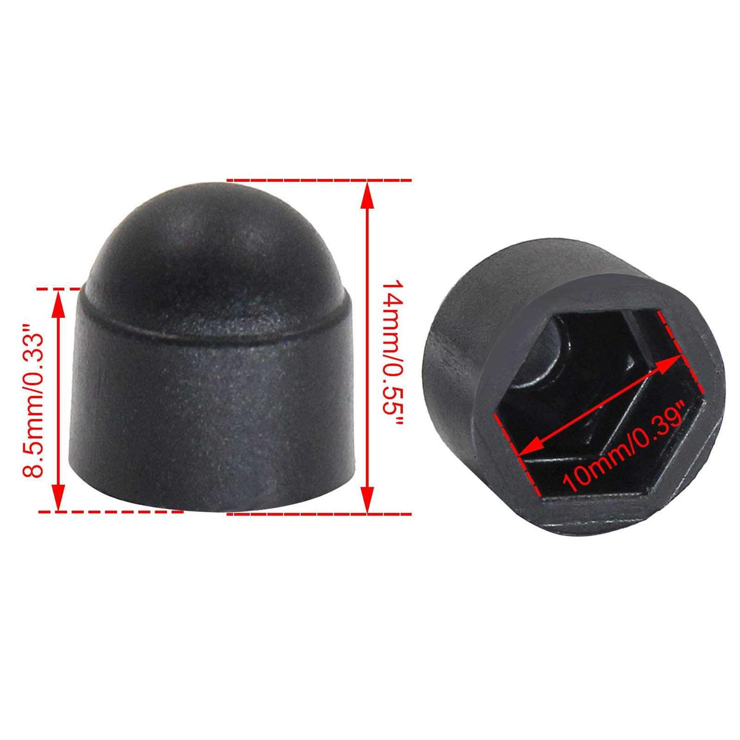 Zorfeter 25 Pcs Hex Head Bolt Covers Dome Plastic Bolt Caps Hexagonal Screw Cover Protection Caps Black - Inhomebuy