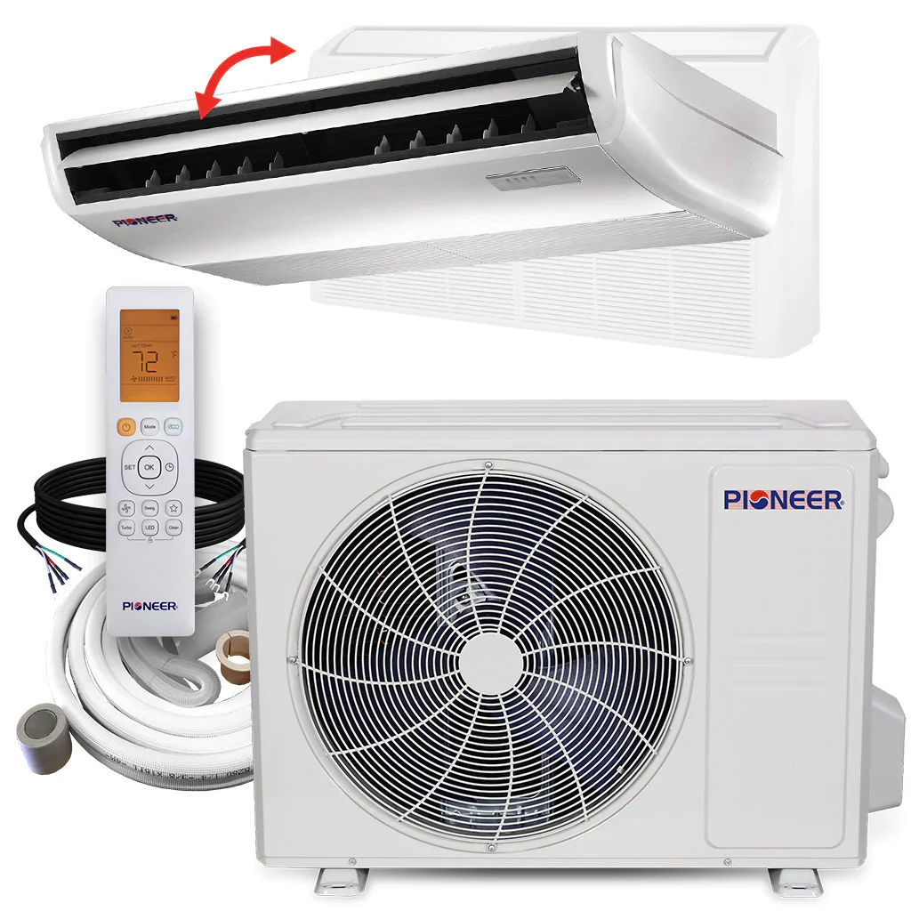Pioneer® 18,000 BTU 20 SEER Floor/Ceiling Mini-Split Air Conditioner Heat Pump System with 10 ft. Line Sets, UYB018GMFILCAD-10 - Inhomebuy
