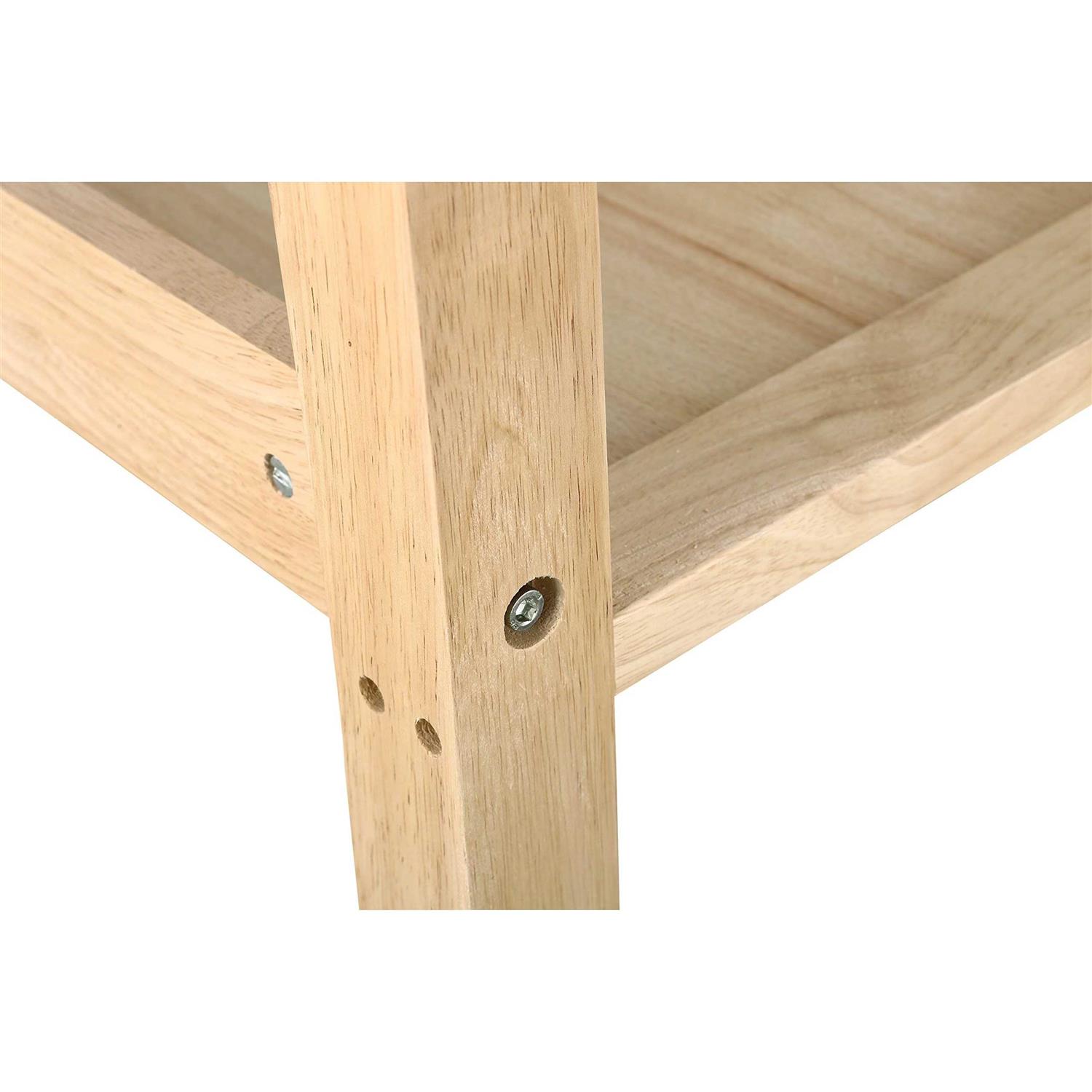 Olympia Tools 60-Inch Wooden Workbench Rubberwood Workbench with 4-Drawer - Inhomebuy