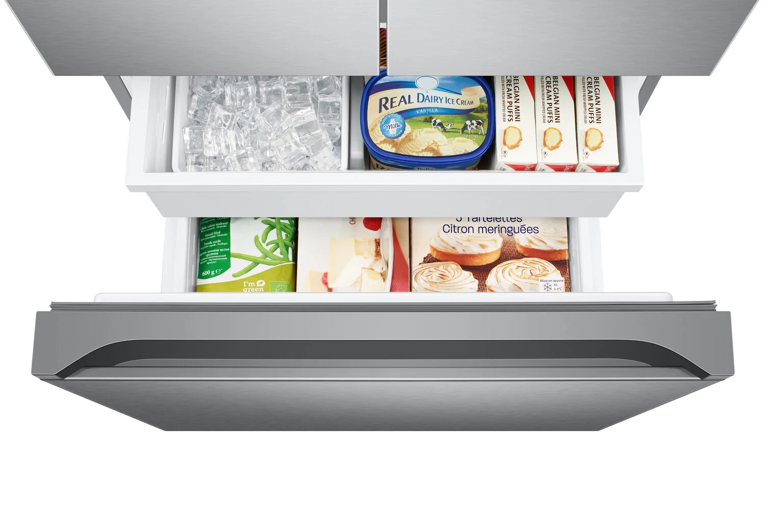 Samsung 33 in. 17.5 cu. ft. Stainless Steel Counter Depth French Door Refrigerator - RF18A5101SR/AA - Inhomebuy
