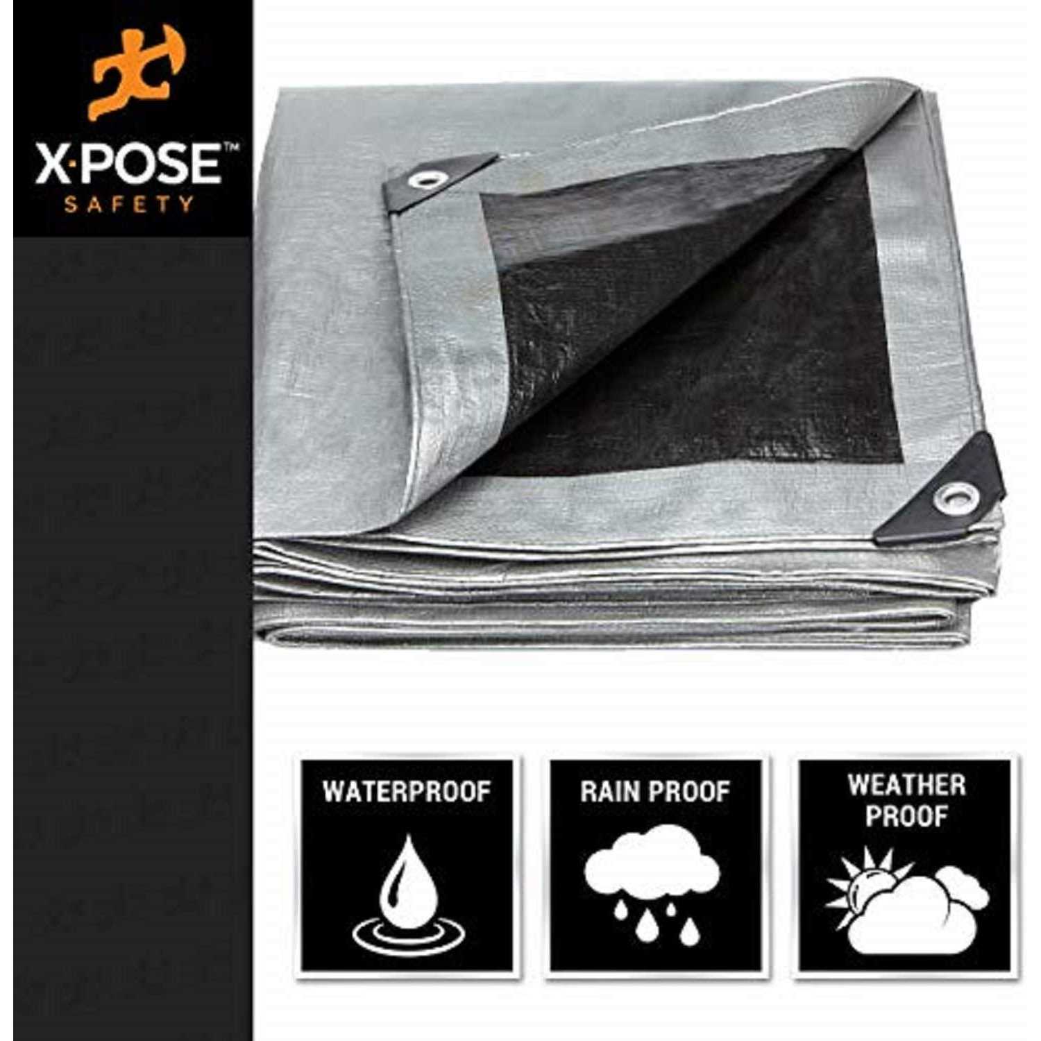 Xpose Safety Heavy Duty Poly Tarp 10 Mil Thick Waterproof, UV Blocking Protective Cover - Inhomebuy
