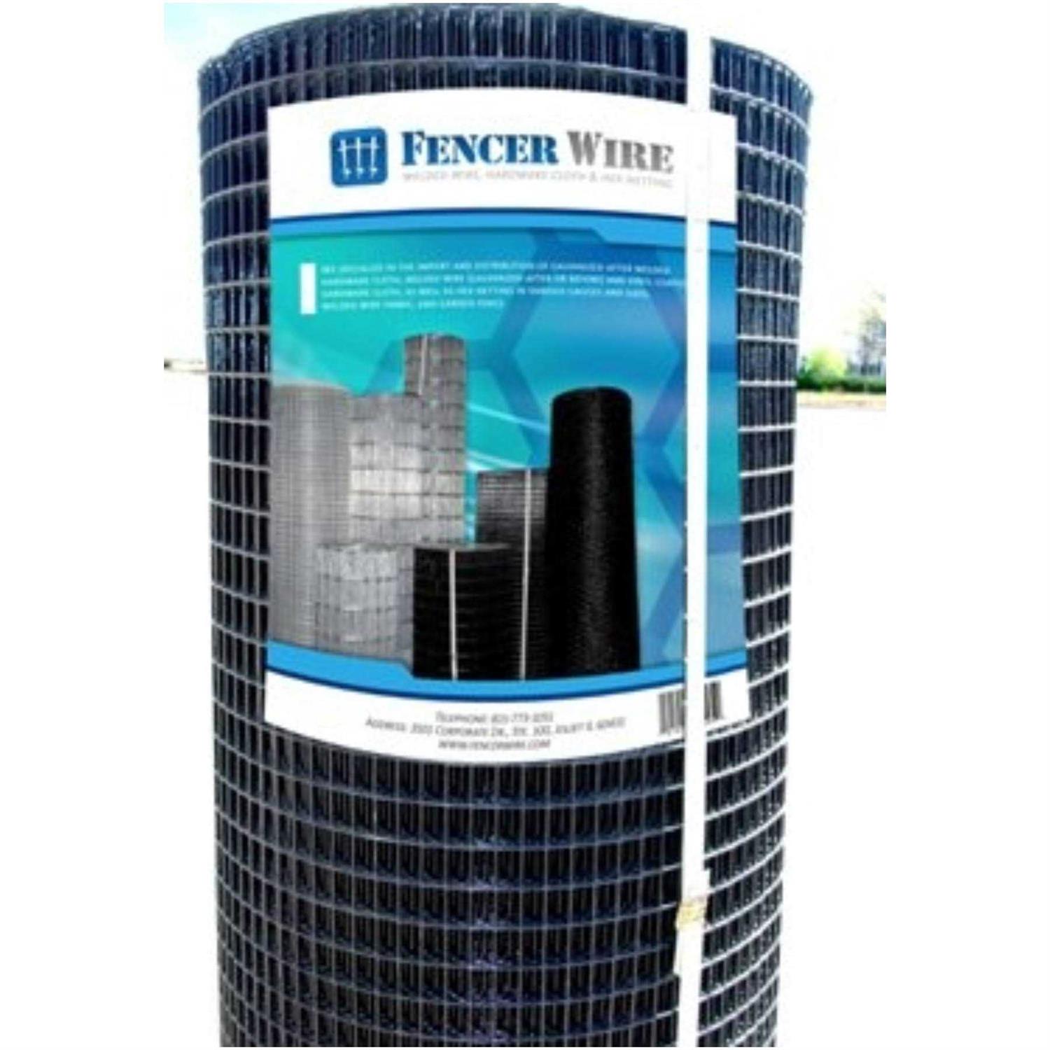 Fencer Wire 16 Gauge Black Vinyl Coated Welded Wire Mesh Size 1.5 inch by 1.5 inch - Inhomebuy