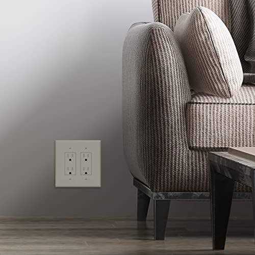 Enerlites Double Decorator Switch Cover Two Gang Outlet Wall Plate 8832 - Inhomebuy