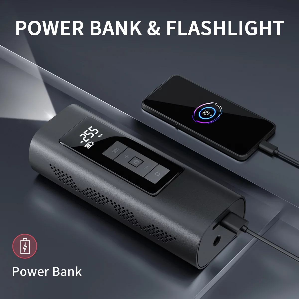 Tire Inflator, Portable Air Compressor, 150 PSI Fast Inflation & Cordless Tire Pump with Rechargeable 6000mAh Battery, Electric Air Pump for Car, Bicycle, Motorcycles, Ball - Inhomebuy