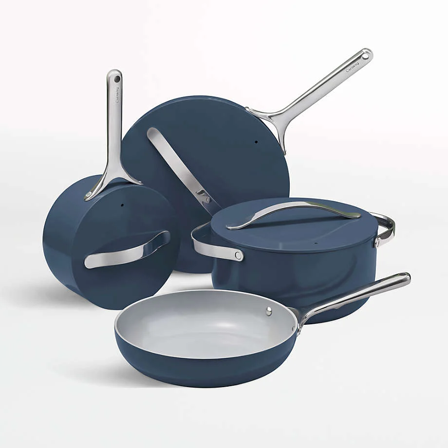 Caraway Non-Toxic and Non-Stick Cookware Set in Navy - Inhomebuy