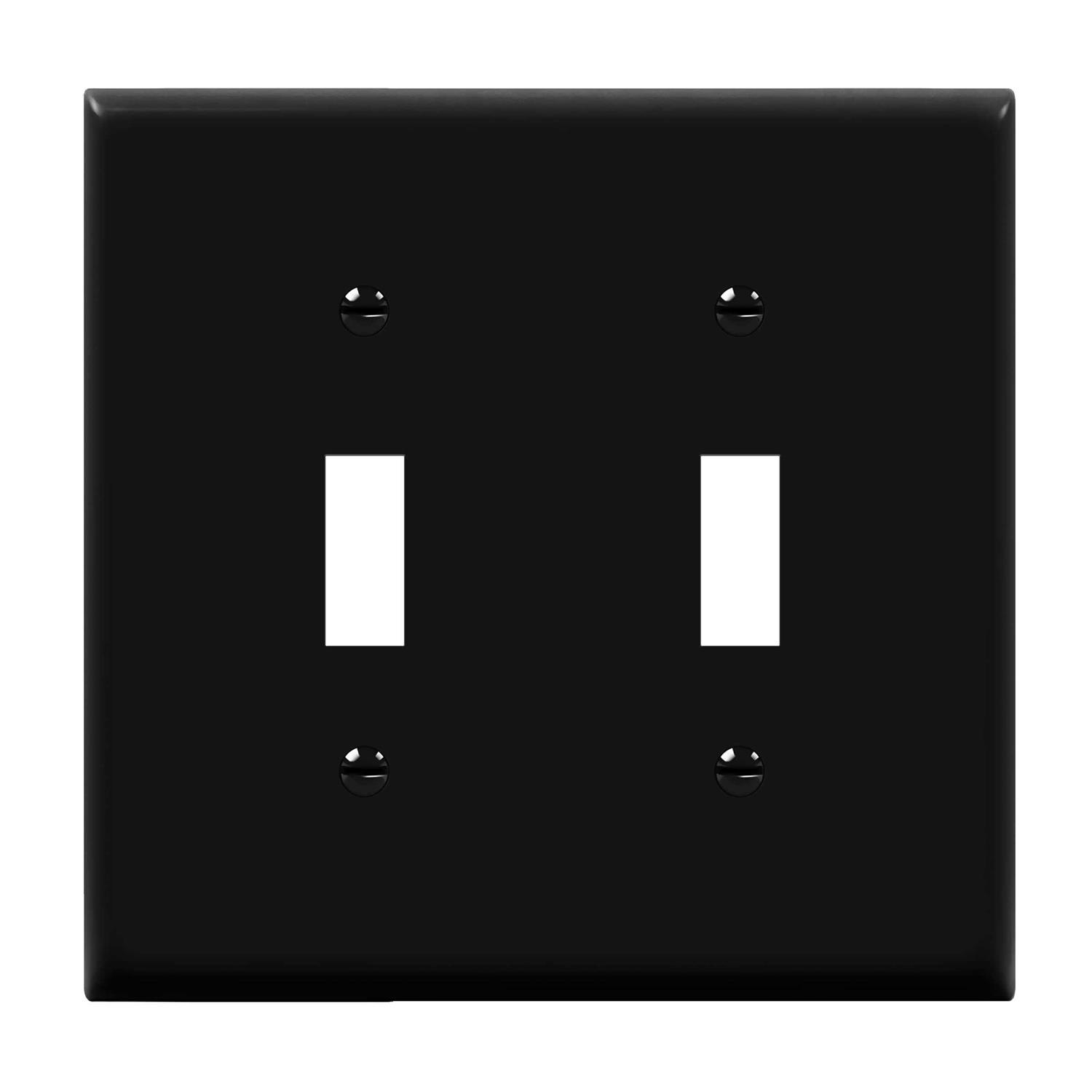 Enerlites Double Toggle Switch Cover Two Gang Light Switch Wall Plate - Inhomebuy