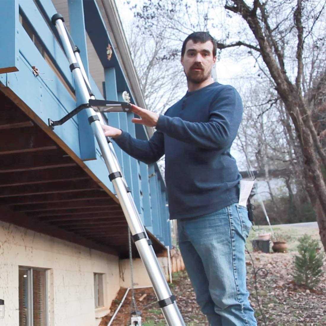 Yvan Telescoping Ladder,12.5 FT One Button Retraction Aluminum Telescopic Extension Extendable Ladder,Slow Down Design Multi-Purpose Step Ladder - Inhomebuy