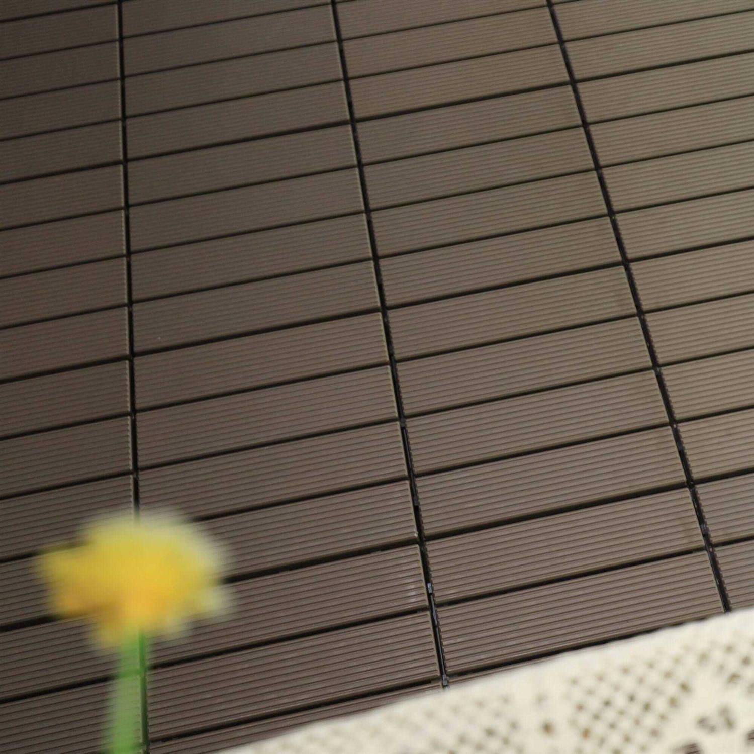 Courtyard 11.8 x 11.8 Stone Interlocking Deck Tiles in Gray Courtyard Casual Furniture - Inhomebuy