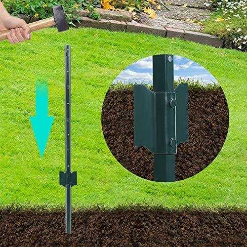 Toriexon 10 Packs Fence Posts Heavy Duty Metal Fence Post with U-channel - Inhomebuy