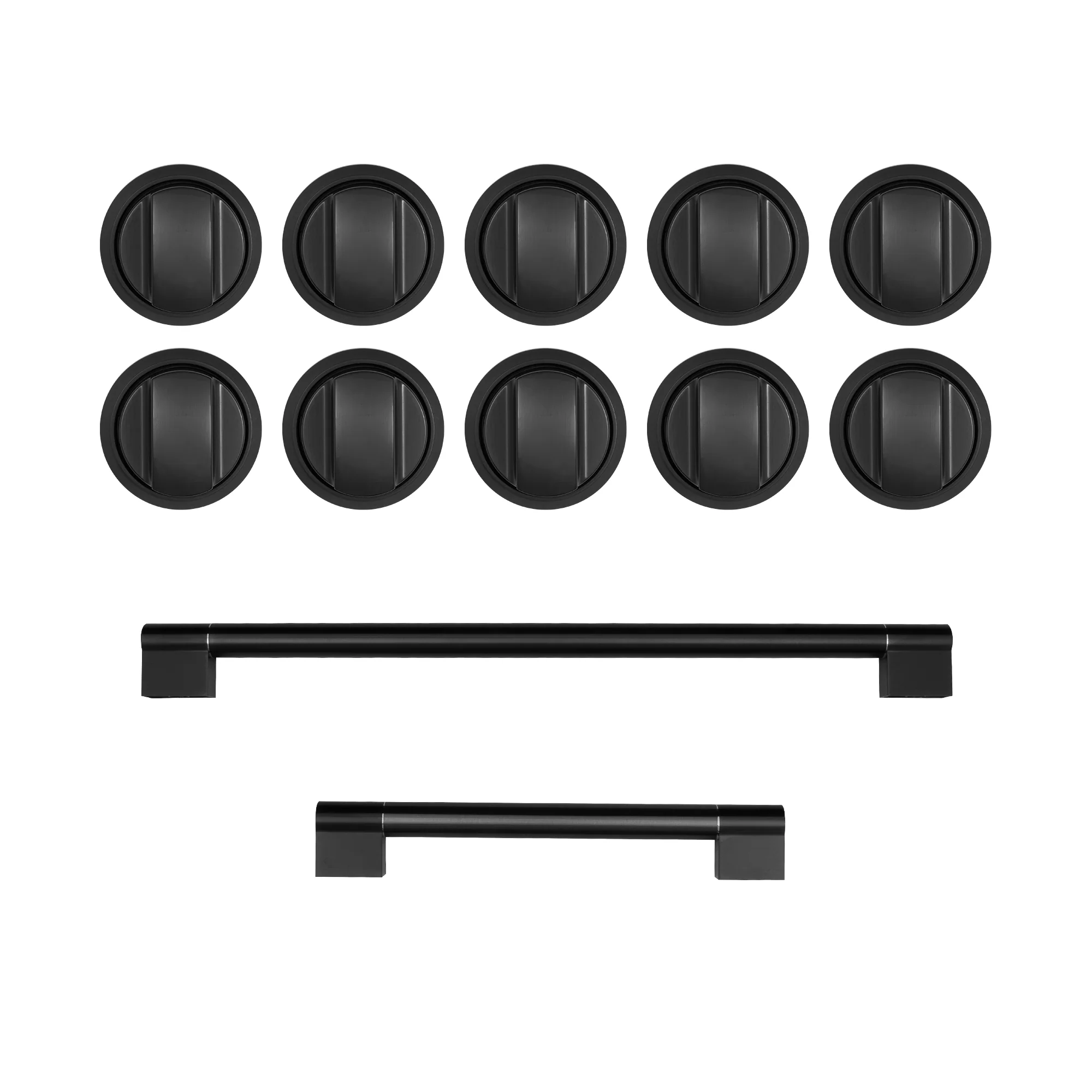 Cosmo Brushed Black Handle and Knob Set for GRP486G Range, GRP486GHK-BBK - Inhomebuy