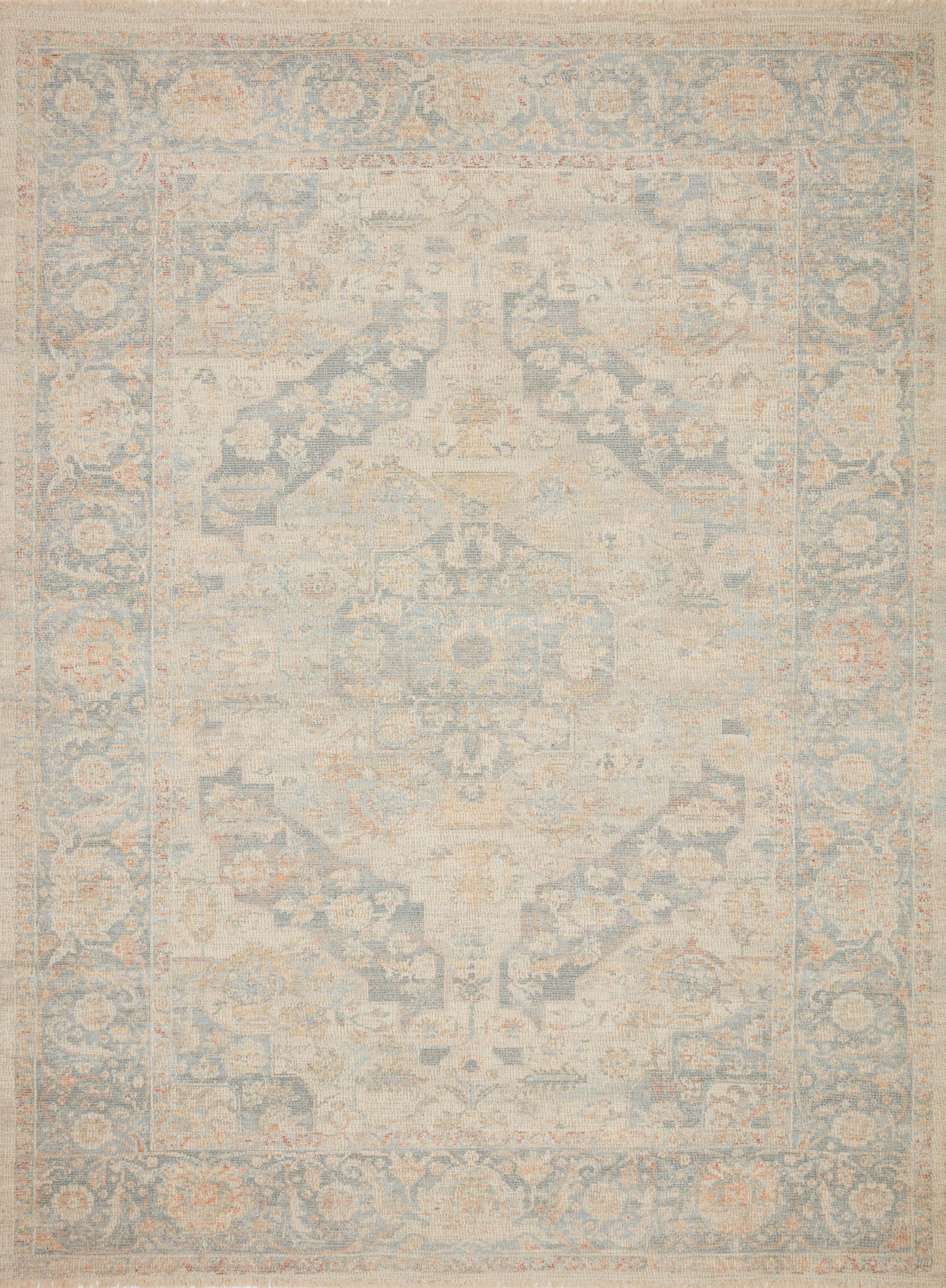 Loloi Rugs Priya Collection Rug in Bone, Bluestone - 7'9