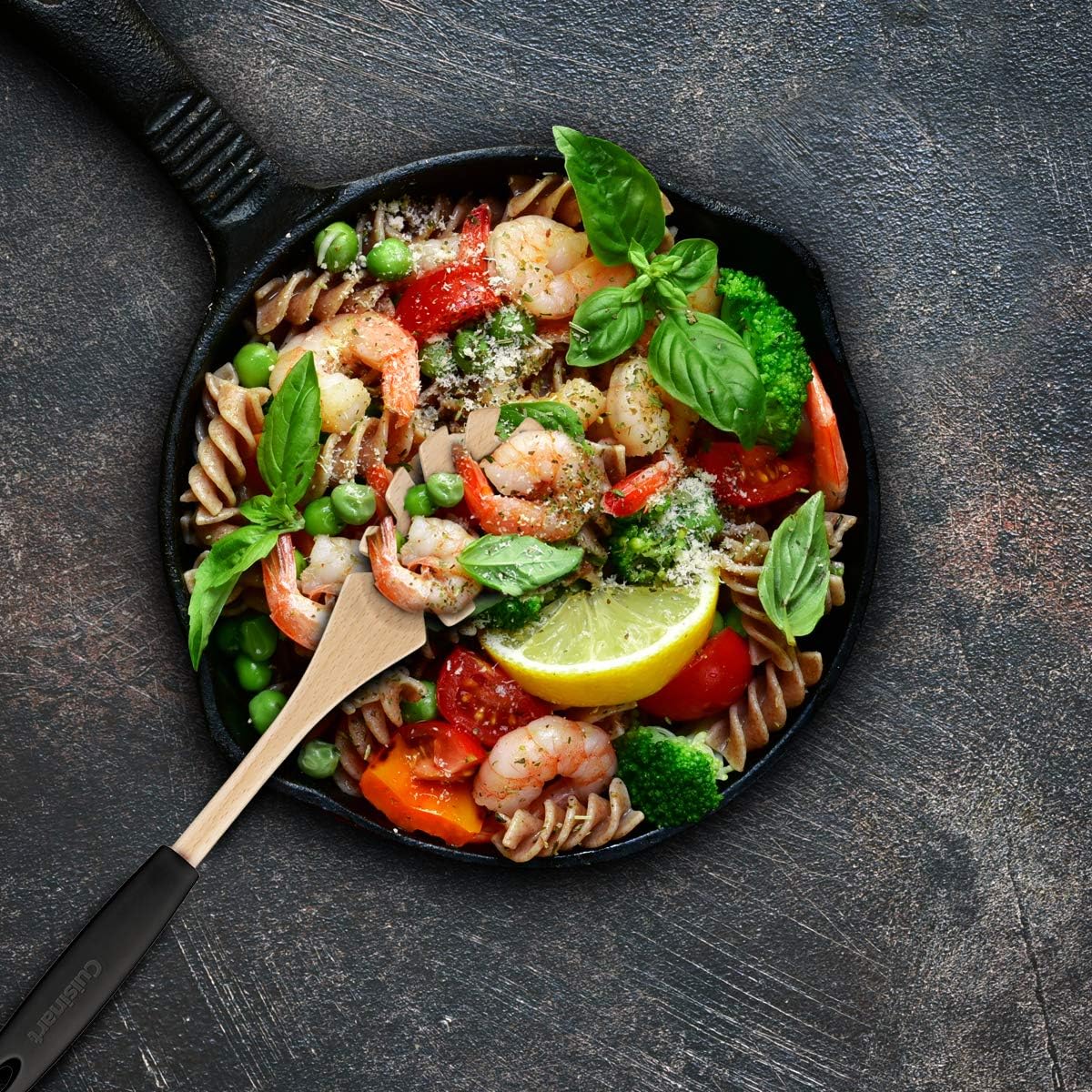 Cuisinart Pasta Server: w/ soft grip nonslip silicone handle, Beechwood Fusion collection | CTG-SBEW-PSC - Inhomebuy