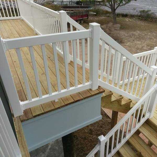 Weatherables Naples 3 ft. H x 8 ft. W White Vinyl Stair Railing Kit - Inhomebuy
