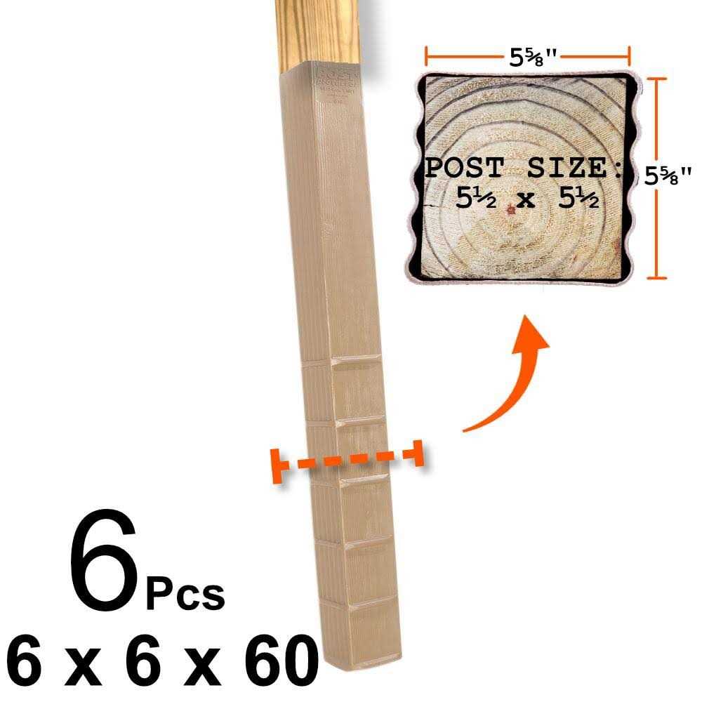 Post Protector 8 in. x 8 in. x 60 in. in-Ground Fence Post Decay Protection - Inhomebuy