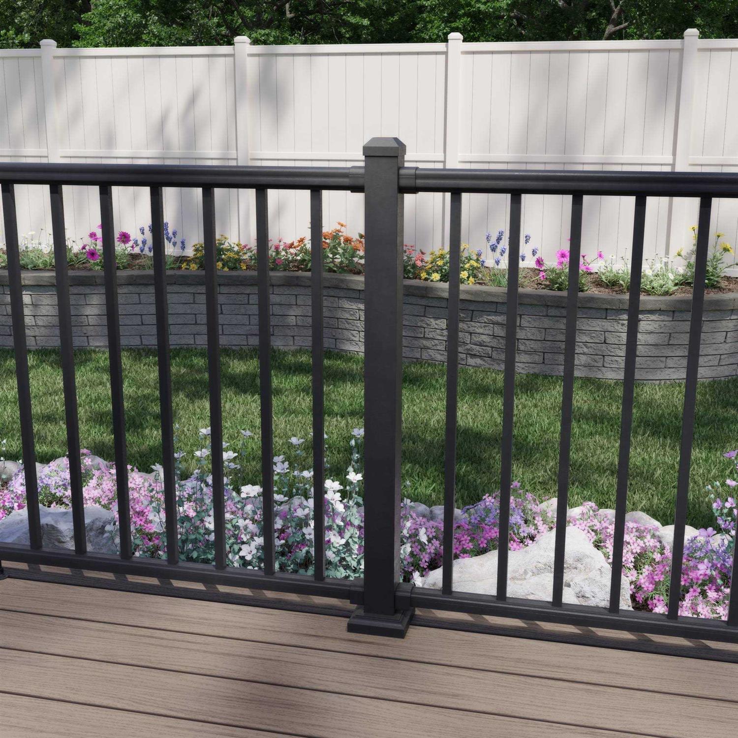 Ultra Max 2.5 in. x 2.5 in. x Textured Powder Coated Aluminum Deck Post Kit - Inhomebuy