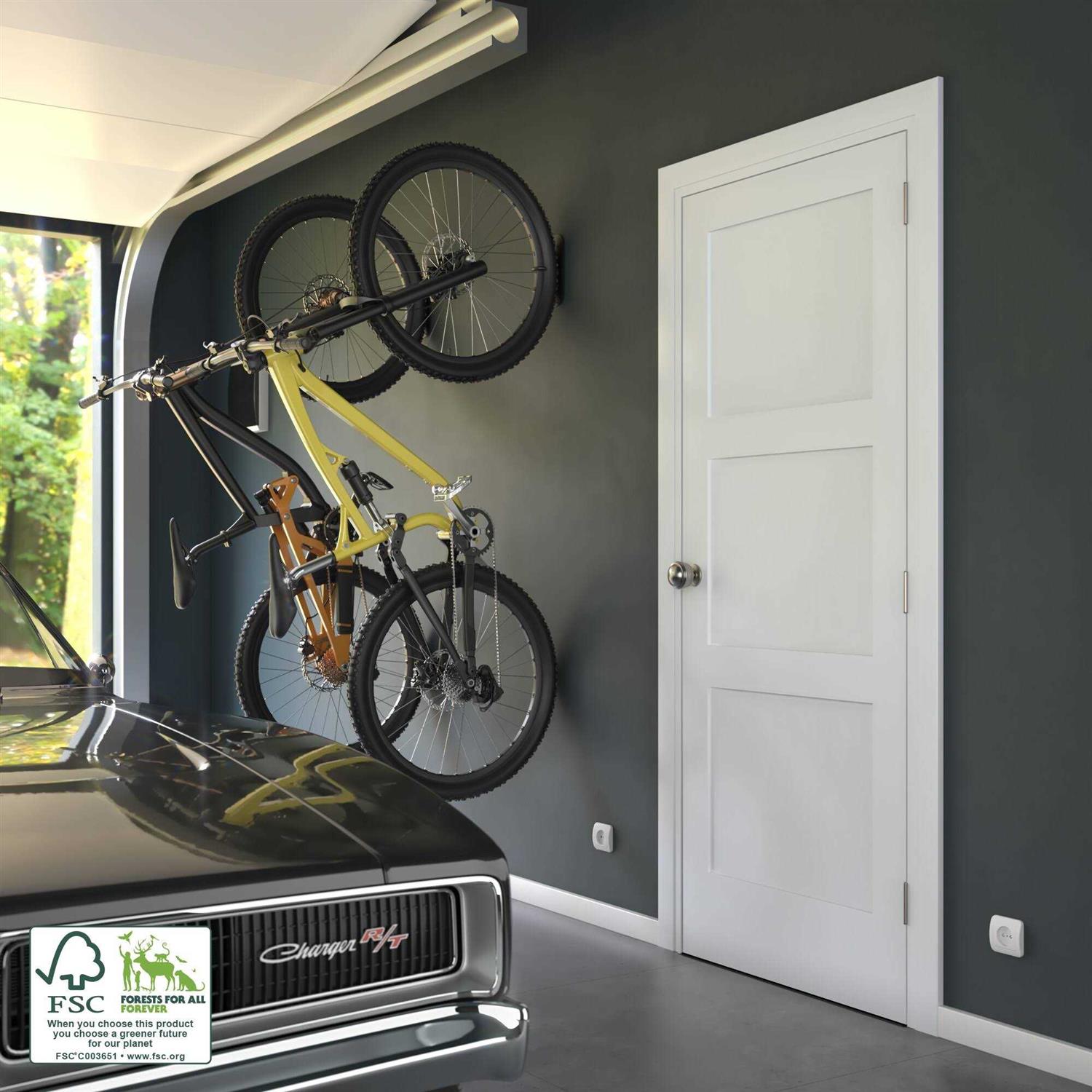 EightDoors 80 in. x 1-3/8 in. Shaker White Primed 3-Panel Equal Solid Core Wood Interior Door Slab - Inhomebuy