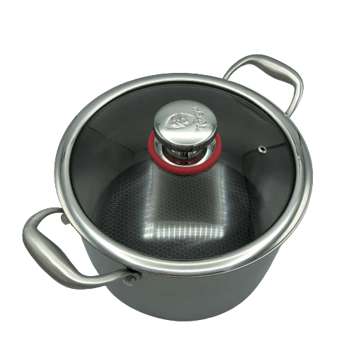 Targu Hybrid Stock Pot: 24cm with glass lid | BC-HW24SPG - Inhomebuy