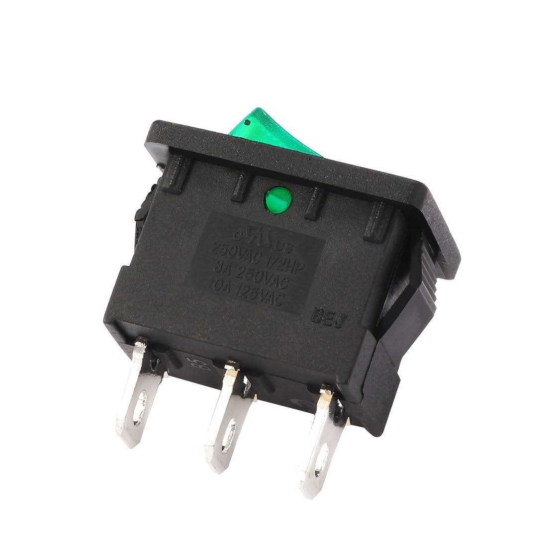 uxcell Ac 125v/12a 250v/10a Spdt 3P 3 Position On-Off-On Rocker Switch Black - Inhomebuy