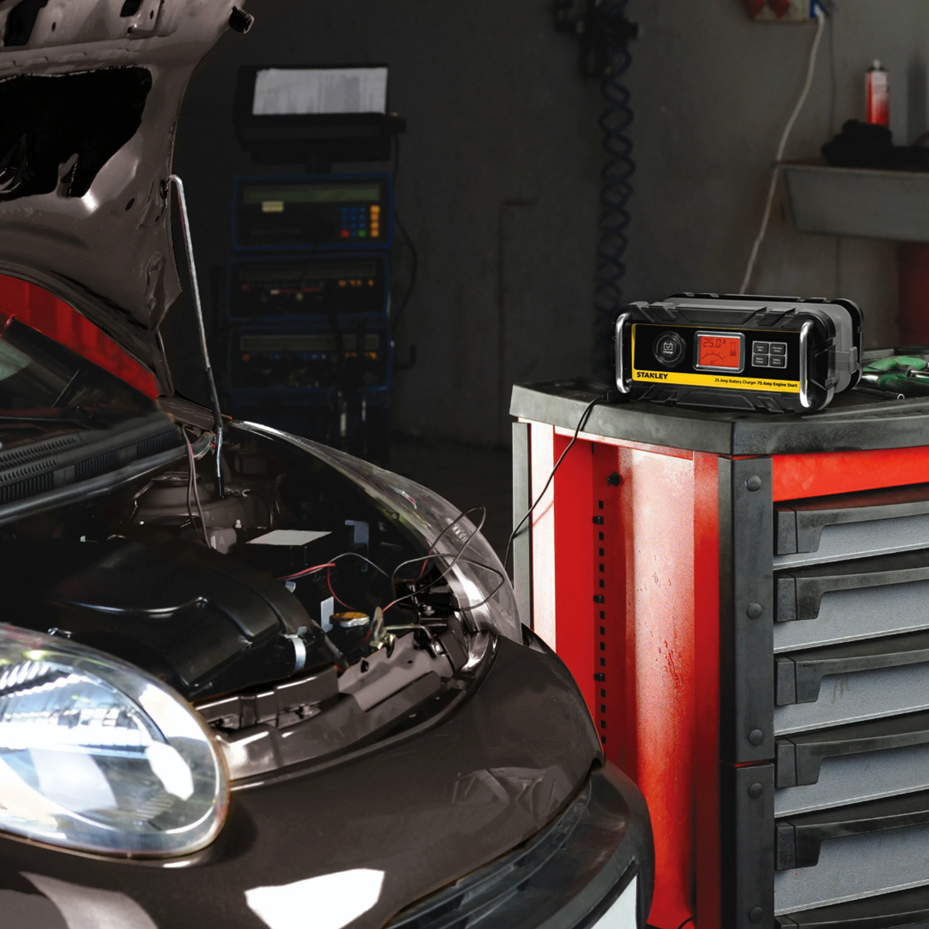 Stanley BC25BS Battery Charger/Maintainer With Engine Start (25-amp Charger, 75-amp Starter) - Inhomebuy