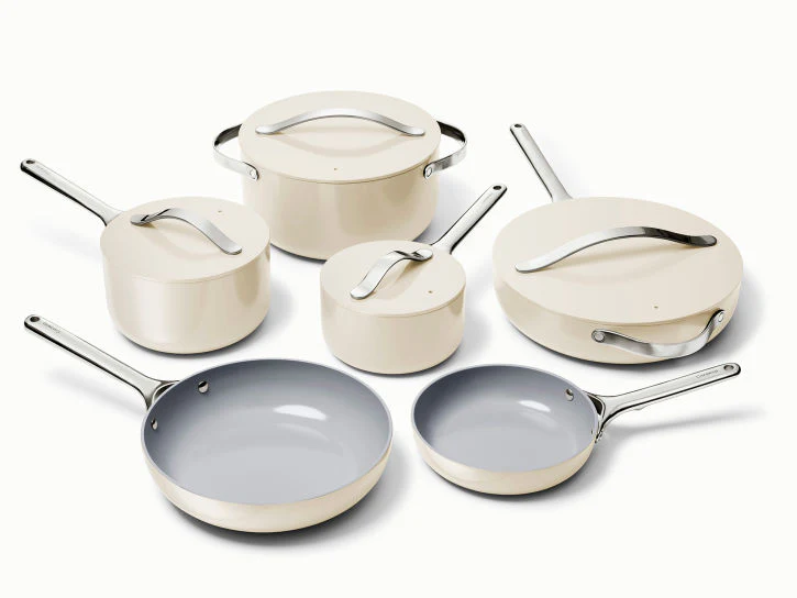 Caraway Deluxe Cookware Set in Cream - Inhomebuy