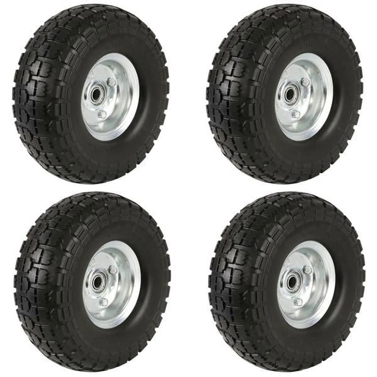 Renwick Garden Sack Truck Trolley Cart Wheel Tire Tyre 10'', 4 Pack, Black - Inhomebuy