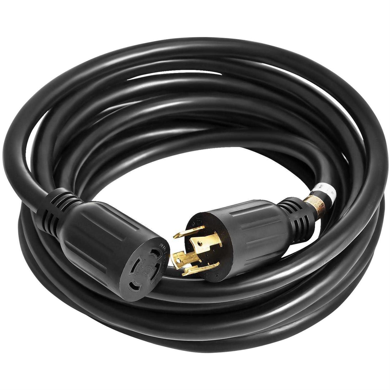 VEVOR 40Ft 30 Amp Generator Extension Cord 4 Wire 10 Gauge Generator Cord 125V 250V Generator Power Cord Twist Lock Connectors FDJYCX40FT30A0001V1 - Inhomebuy