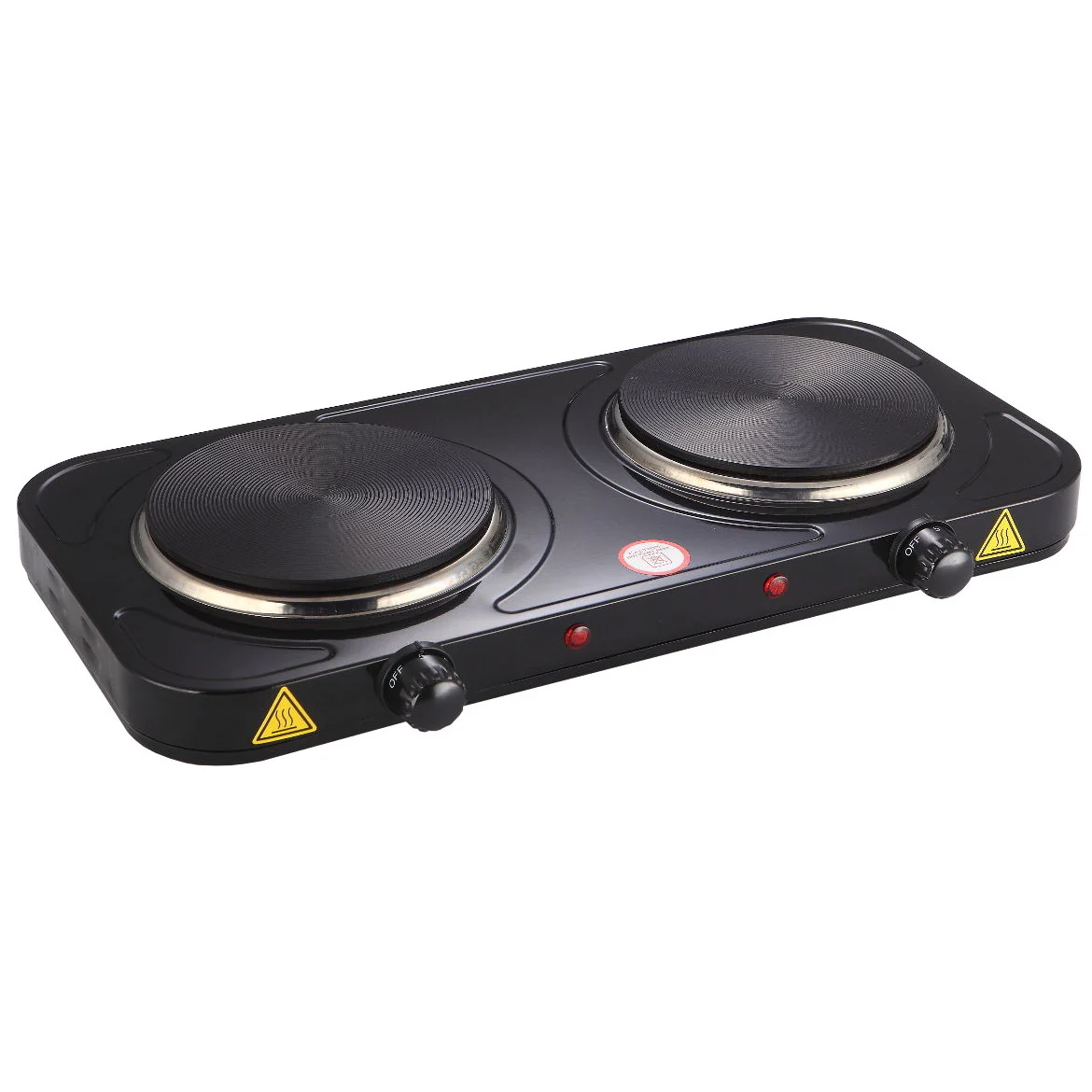 Electric Cooker 2 Plates 18,5/15,5 2500W Black - Inhomebuy