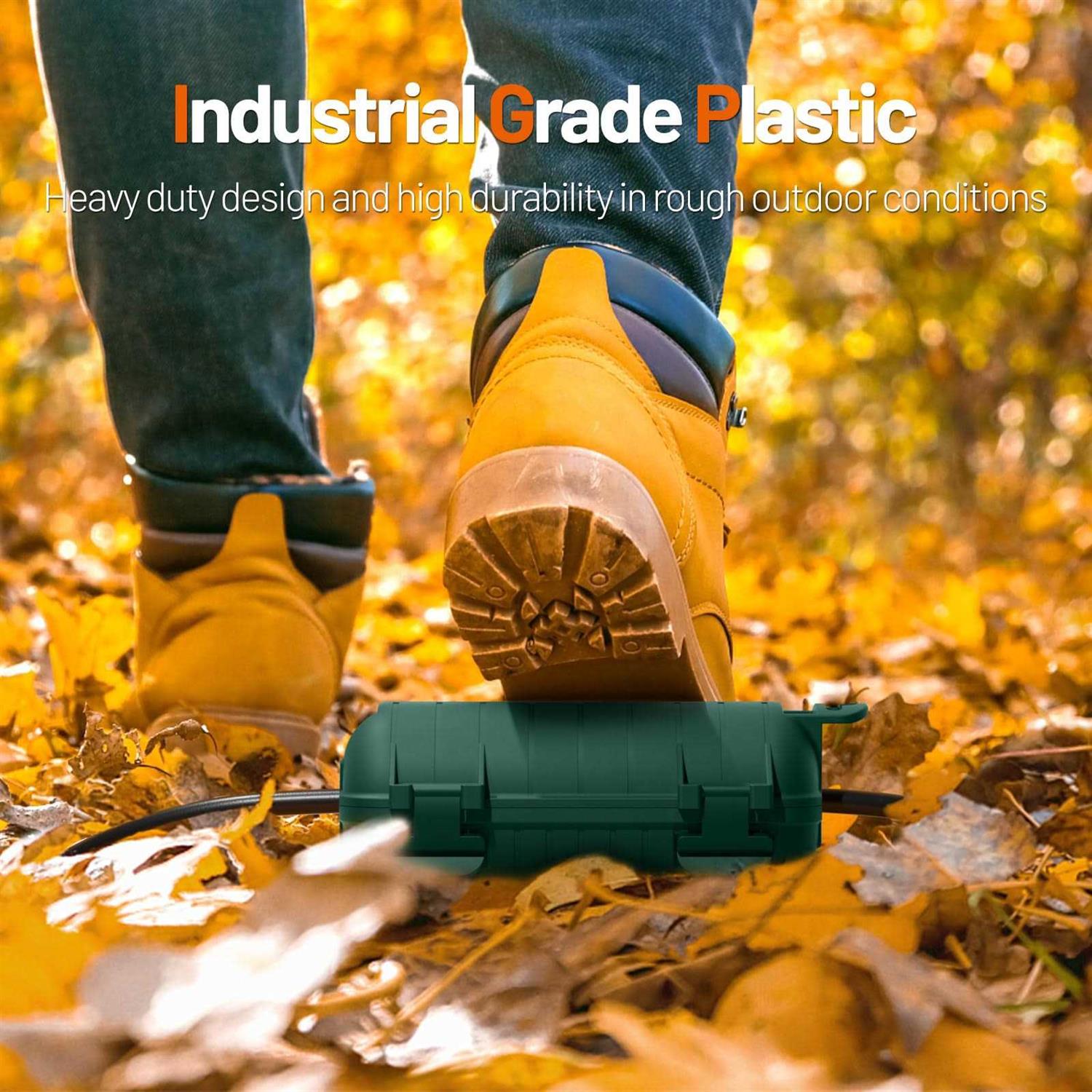 Extension Cord Cover Outdoor Cord Connector Protector IP54 Waterproof with 4 Detachable Latches - Inhomebuy