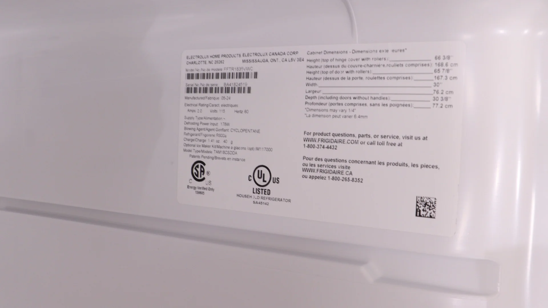 Frigidaire 30in. 18.3 cu. ft. Stainless Steel Top Freezer Refrigerator - FFTR1835VS - Inhomebuy