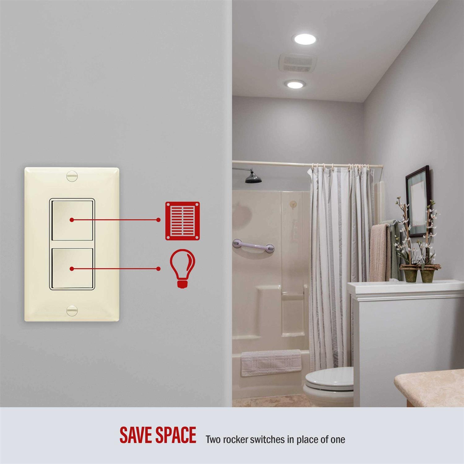 Enerlites Double Paddle Rocker Decorator Switch Ground Terminal - Inhomebuy