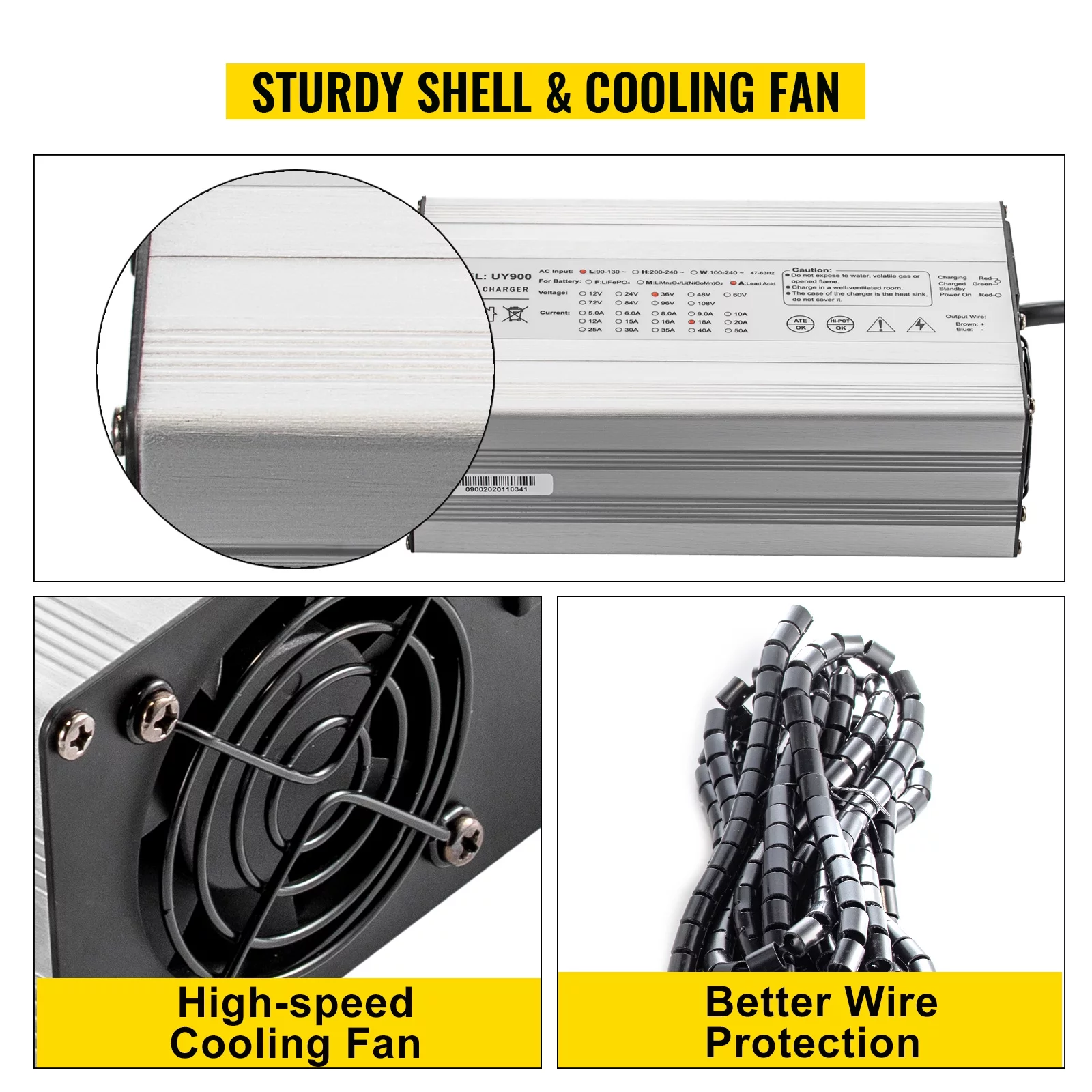 VEVOR Golf Cart Battery Charger48V Club Car Charger 15A Golf Cart Electric Charger 3 Pin Plug Round / LED Club Car Battery Charger Aluminum Shell Power Wise Golf Cart Battery Charger for Ez Go Yamaha - Inhomebuy