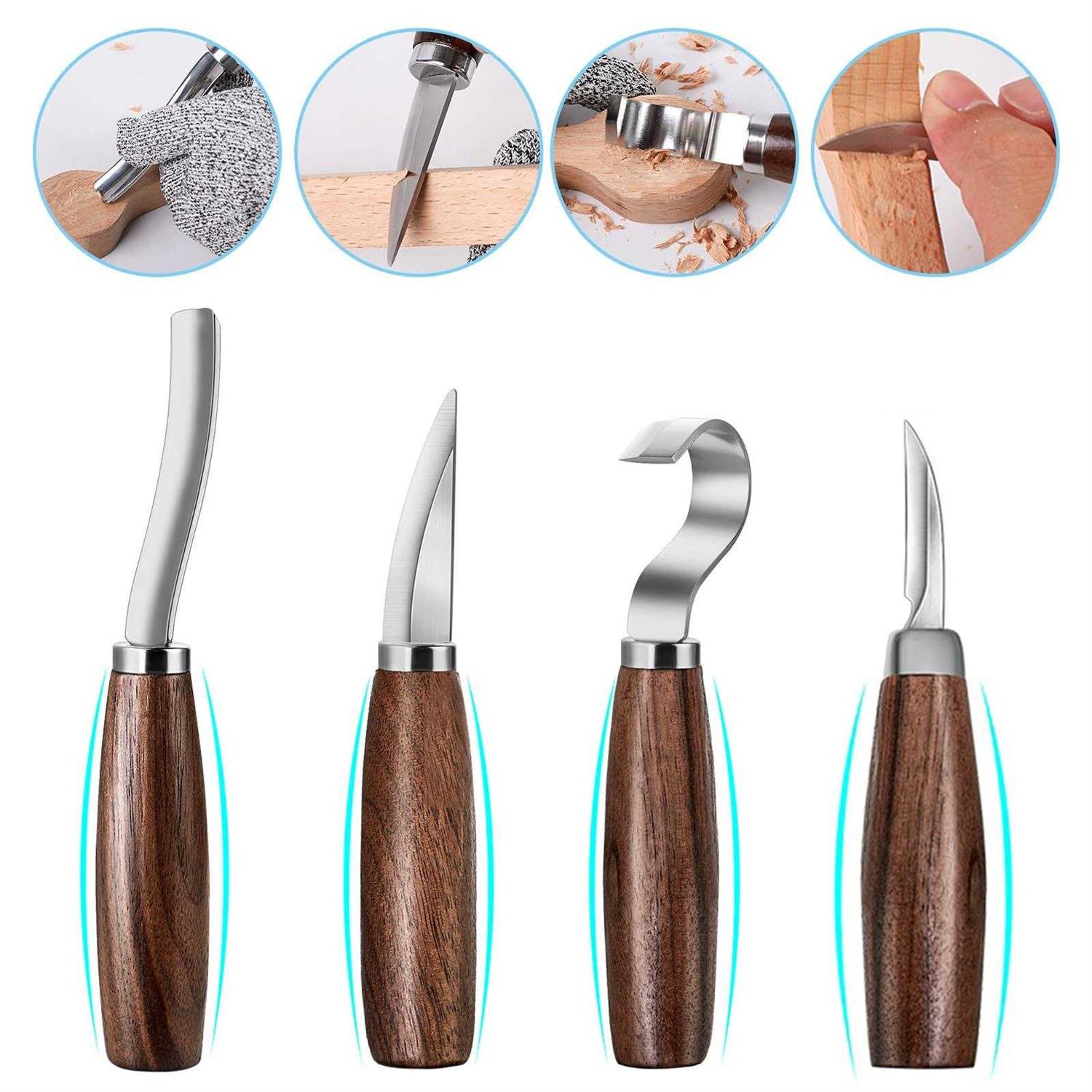 Wood Carving Knife Set 20 Pcs Hand Carving Tool Set for Diy Sculpture Carpenter Experts & Beginners - Inhomebuy