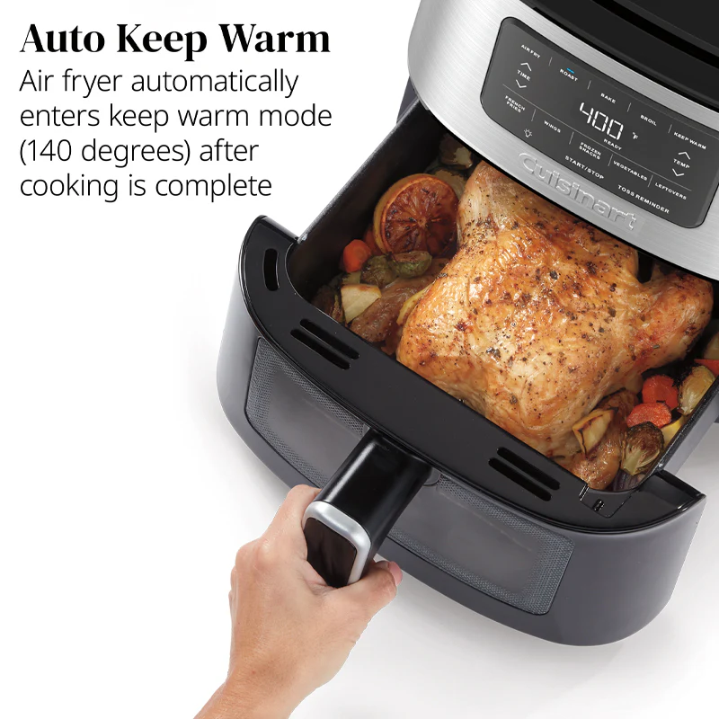 Cuisinart Air Fryer: 6-Quart (5.7 L), 1800W, digital display w/ 5 air-fry presets | AIR-200C - Inhomebuy