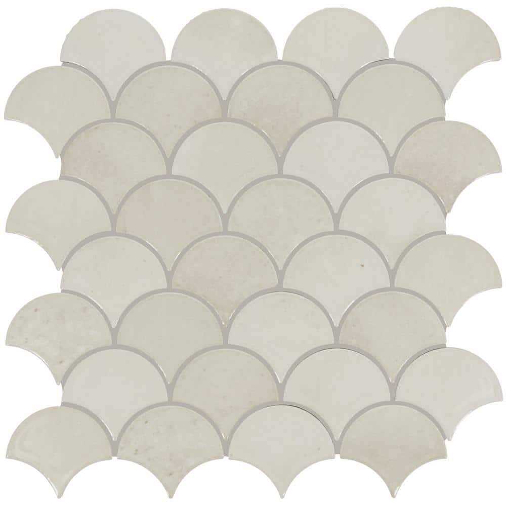 Daltile Miramo 13 in. x 13 in. Glazed Ceramic Fan Mosaic Tile - Inhomebuy